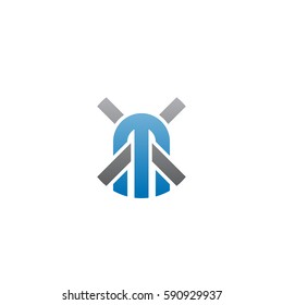 initial letter logo xm, mx, rounded lowercase blue gray