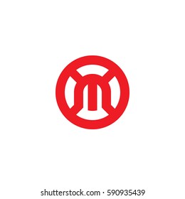 initial letter logo xm, mx, m inside x rounded lowercase red flat