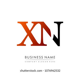 initial letter logo XN colored red and black, Vector logo design template elements for your business or company identity
