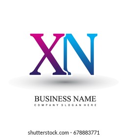 initial letter logo XN colored red and blue, Vector logo design for your business or company identity.