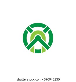 initial letter logo xn, nx, n inside x rounded lowercase green flat
