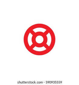 initial letter logo xo, ox, o inside x rounded lowercase red flat