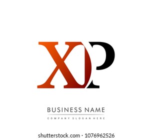 initial letter logo XP colored red and black, Vector logo design template elements for your business or company identity