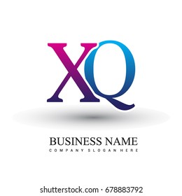 initial letter logo XQ colored red and blue, Vector logo design for your business or company identity.