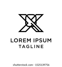 initial letter logo XQ, QX logo template 