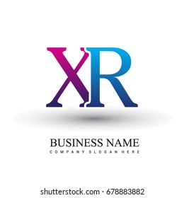 initial letter logo XR colored red and blue, Vector logo design for your business or company identity.