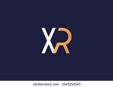 initial letter logo xr, rx, logo template