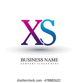 initial letter logo XS colored red and blue, Vector logo design for your business or company identity.
