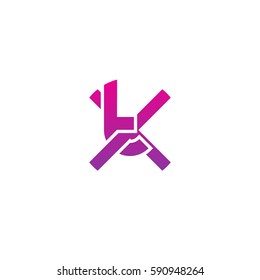 initial letter logo xt, tx, rounded lowercase purple pink