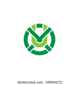 initial letter logo xu, ux, u inside x rounded lowercase green flat
