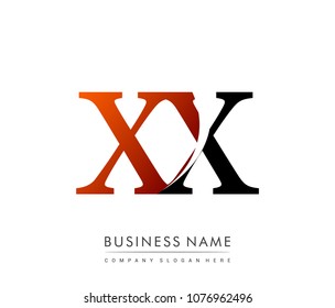 initial letter logo XX colored red and black, Vector logo design template elements for your business or company identity