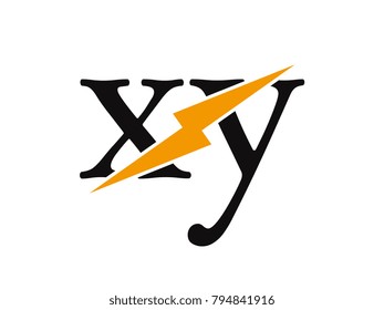 Initial letter logo xy lowercase thunder vector design