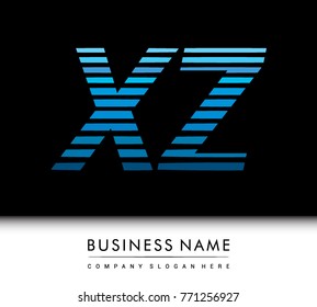 initial letter logo XZ colored blue with striped compotition, Vector logo design template elements for your business or company identity
