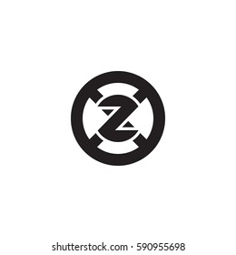 initial letter logo xz, zx, z inside x rounded lowercase black monogram