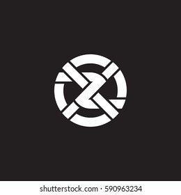 initial letter logo xz, zx, z inside x rounded lowercase white black background