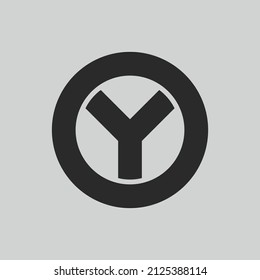 initial letter logo Y inside circle shape, OY, YO, Y inside O rounded upper case black monogram