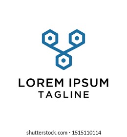 initial letter logo Y Tech logo template