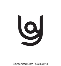 initial letter logo ya, ay, a inside y rounded lowercase black monogram