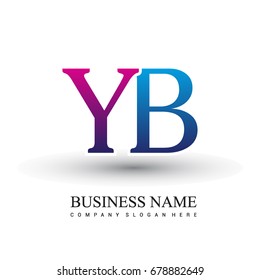 initial letter logo YB colored red and blue, Vector logo design for your business or company identity.