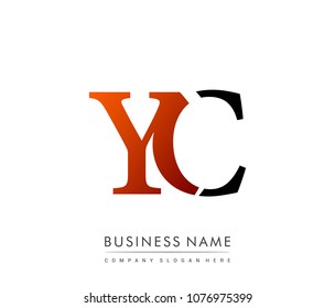 
initial letter logo YC colored red and black, Vector logo design template elements for your business or company identity