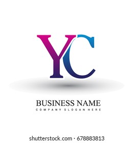 initial letter logo YC colored red and blue, Vector logo design for your business or company identity.