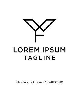 initial letter logo YF, FY logo template