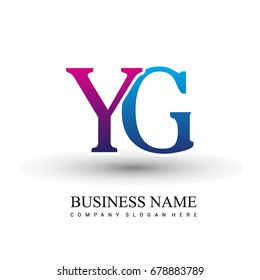 initial letter logo YG colored red and blue, Vector logo design for your business or company identity.