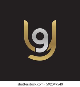 initial letter logo yg, gy, g inside y rounded lowercase logo gold silver