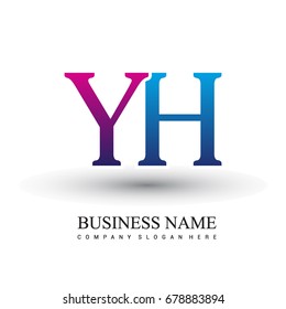 initial letter logo YH colored red and blue, Vector logo design for your business or company identity.
