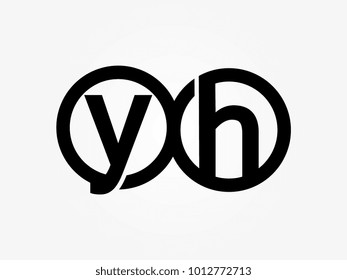 Initial letter logo yh lowercase thunder vector design