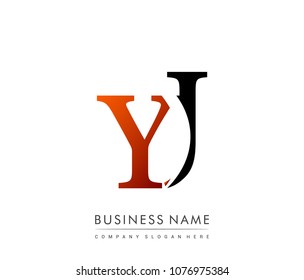 
initial letter logo YJ colored red and black, Vector logo design template elements for your business or company identity