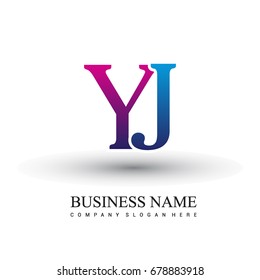 initial letter logo YJ colored red and blue, Vector logo design for your business or company identity.
