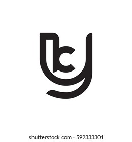 initial letter logo yk, ky, k inside y rounded lowercase black monogram