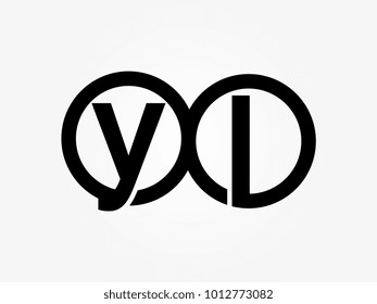 Initial letter logo yl lowercase thunder vector design