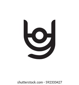 initial letter logo yo, oy, o inside y rounded lowercase black monogram
