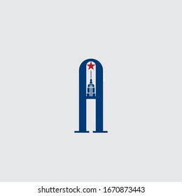 Initial letter A logo.new york city logo design, Empire State Building letter logo