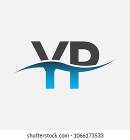 Initial letter logo YP company name blue and black color swoosh design. vector logotype for business and company identity.