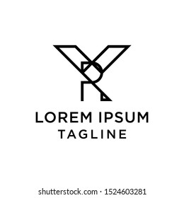 initial letter logo YR, RY logo template
