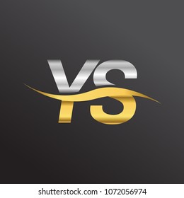 initial letter logo YS company name gold and silver color swoosh design. vector logotype for business and company identity.