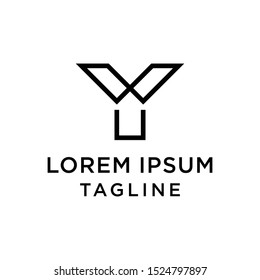 initial letter logo YU, UY logo template