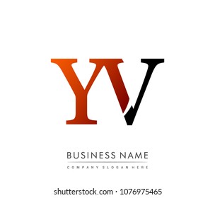 
initial letter logo YV colored red and black, Vector logo design template elements for your business or company identity