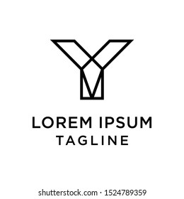 initial letter logo YV, VY logo template 