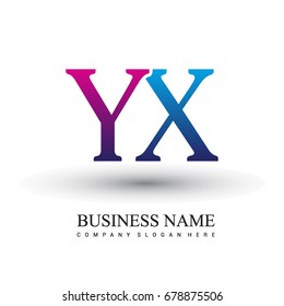 initial letter logo YX colored red and blue, Vector logo design for your business or company identity.