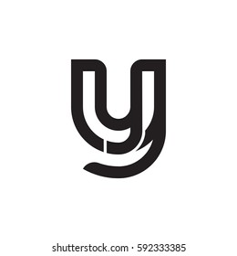 initial letter logo yy, y inside y rounded lowercase black monogram