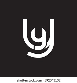 initial letter logo yy, y inside y rounded lowercase white black background