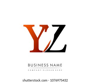 
initial letter logo YZ colored red and black, Vector logo design template elements for your business or company identity