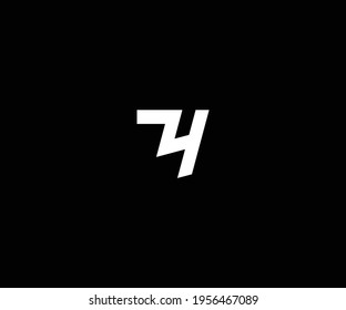 Initial Letter Logo Z 4, Concept Letter Z + 4. Monogram Logo. Black and White