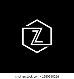 Initial letter logo Z inside hexagon shape uppercase black monogram logo template