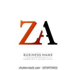 
initial letter logo ZA colored red and black, Vector logo design template elements for your business or company identity