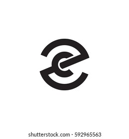 initial letter logo zc, cz, c inside z rounded lowercase black monogram